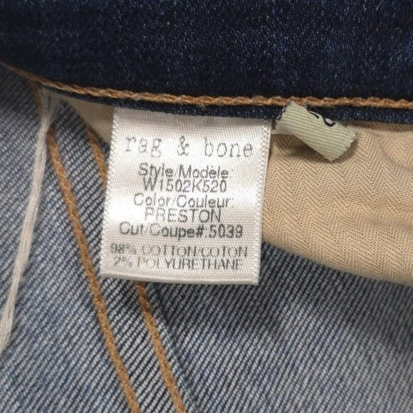 rag & bone Jeans Women's Size 28 PRESTON Skinny USA🇺🇸MADE Style W1502K520 - Picture 12 of 12